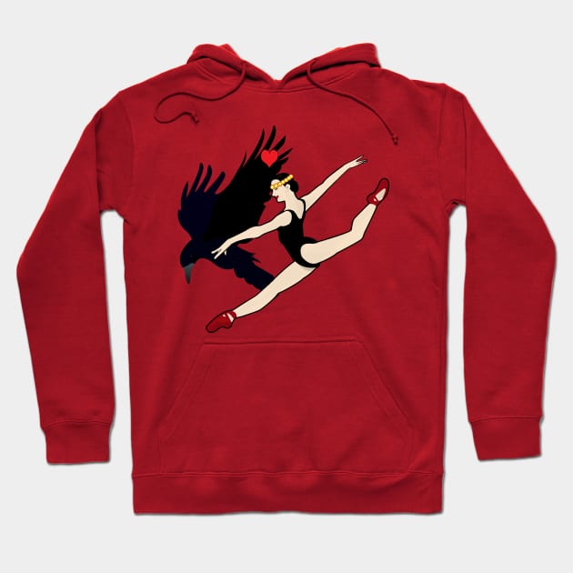 Ballerina and Black Crow Hoodie by momomoma